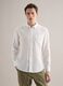 White long-sleeve pure linen shirt regular fit_0
