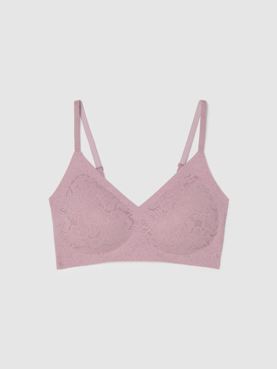 Pink Lace Bra with Removable Padding_4