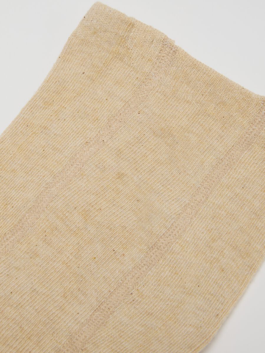 Beige jacquard tights for girls_2