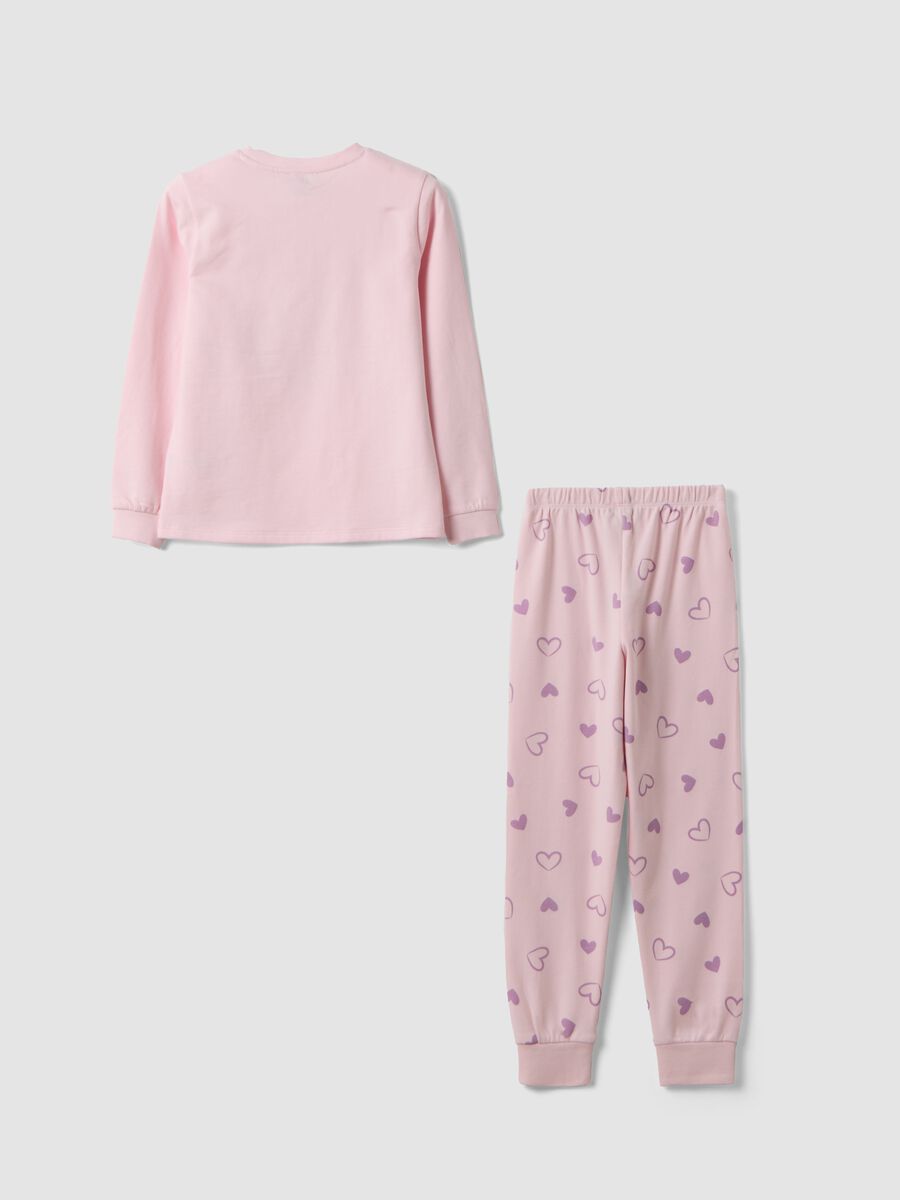 Pastel pink pure organic cotton pyjamas with kitten_1