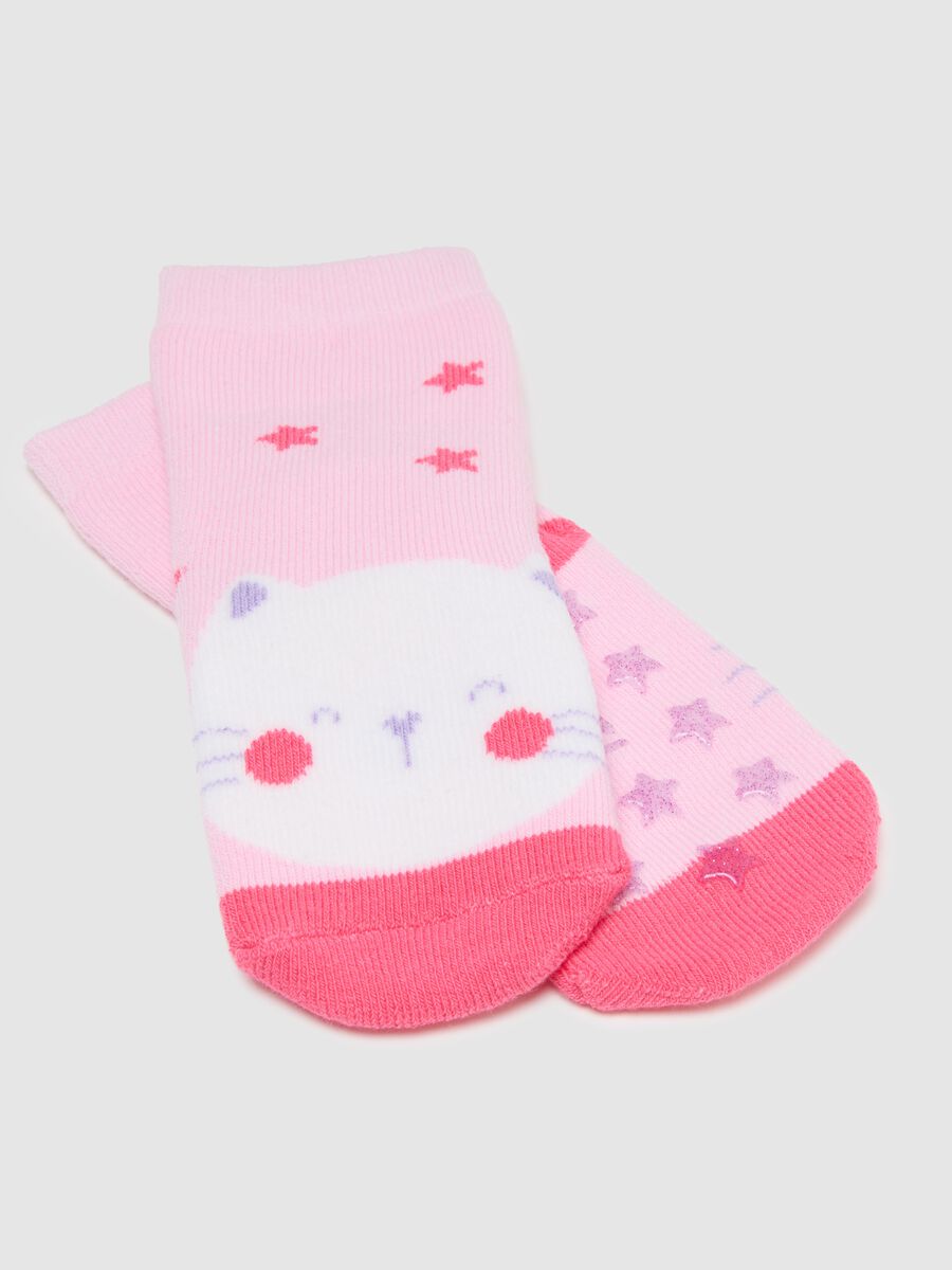 Bipack of multicolor stretchy cotton socks for girls_2