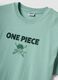 Green pure cotton One Piece slogan T-shirt, relaxed fit_1