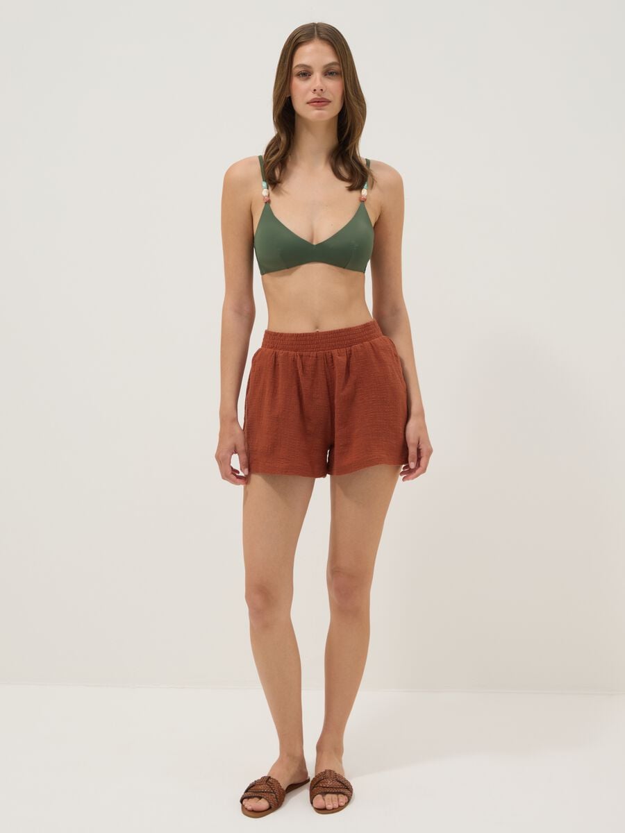 Brown pure cotton shorts_0