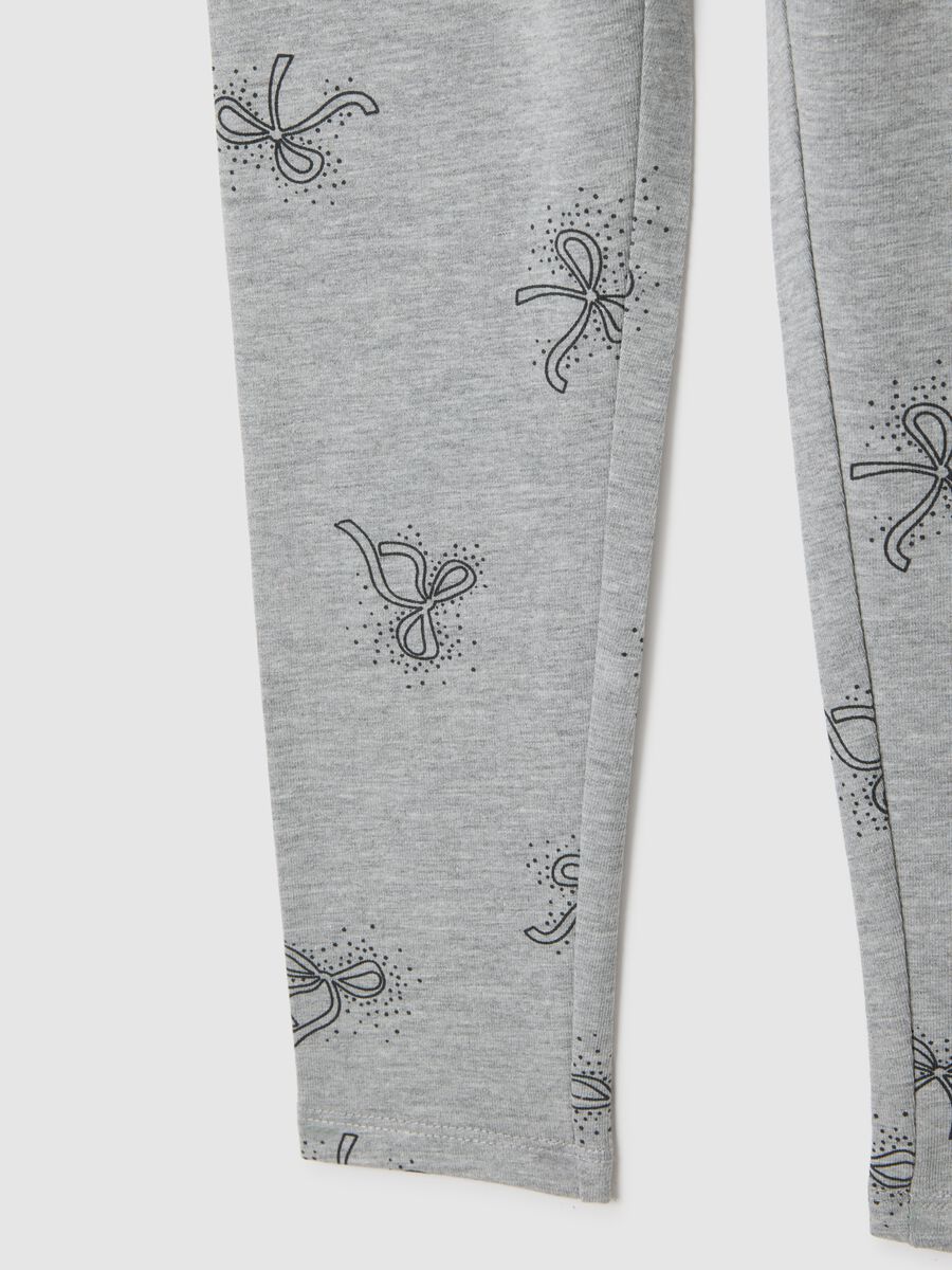 Girls' Grey Stretch Cotton Leggings_3