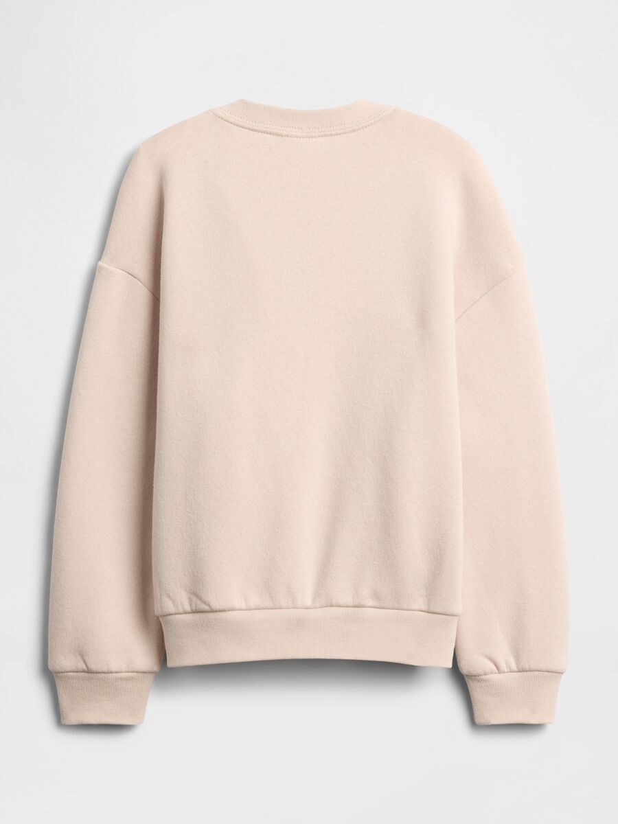 Beige Sweatshirt with Leopard Bow_1