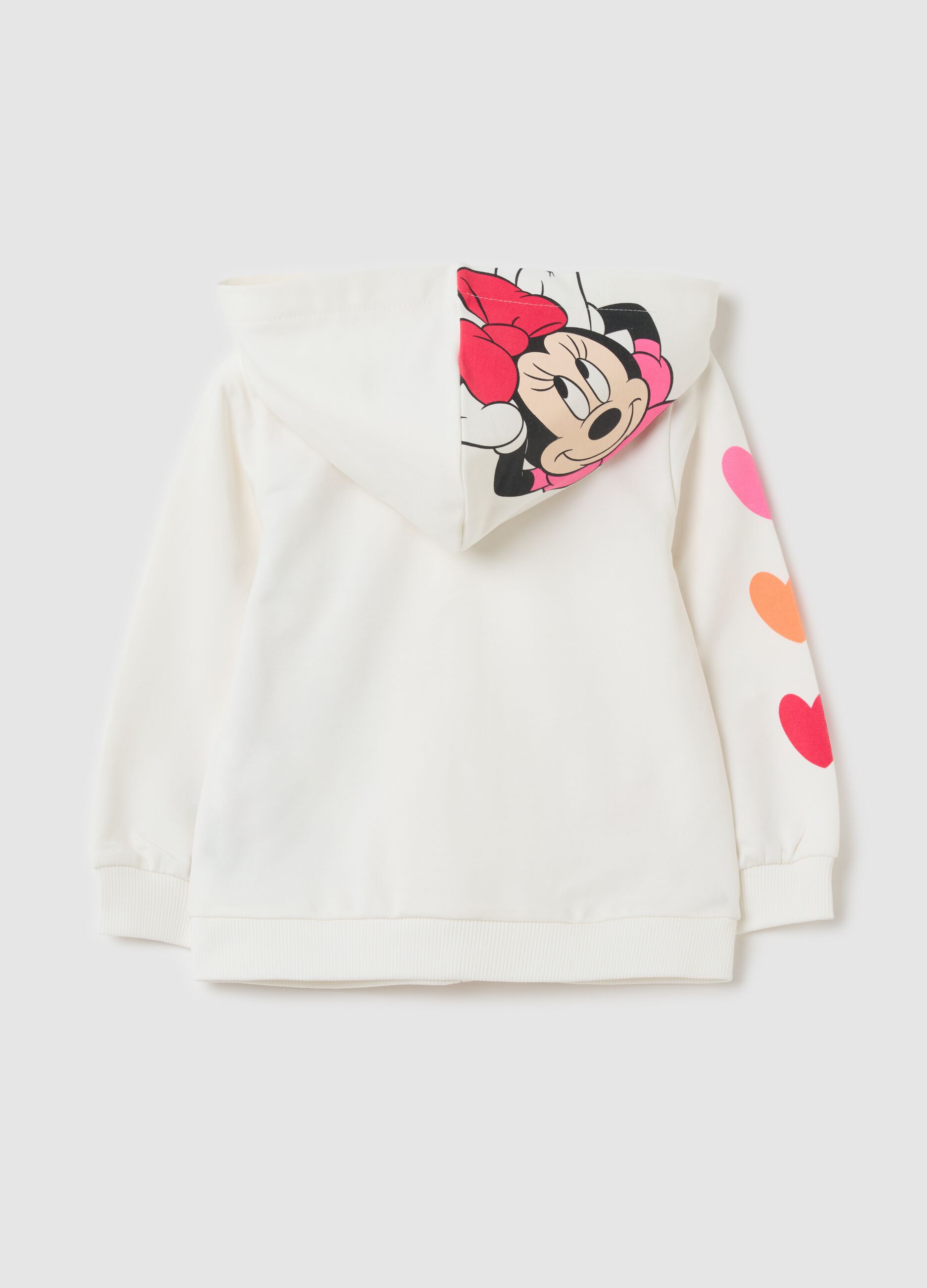 Full-zip in French Terry with Minnie Mouse print