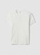 White pure cotton regular fit T-shirt with henley collar_4