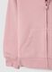 Girls' pink pure cotton sweatshirt with regular fit, zip and hood_3
