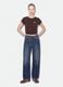 Brown pure cotton crew-neck T-shirt with slogan_1