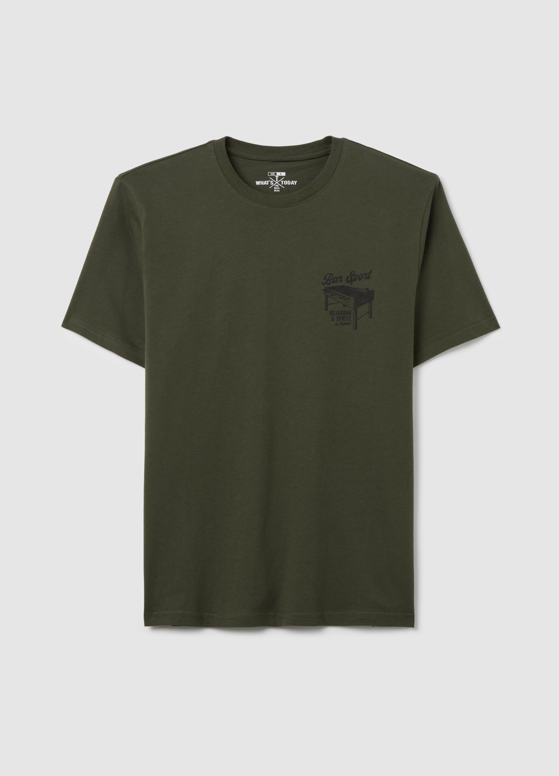 Cotton T-shirt with table football print