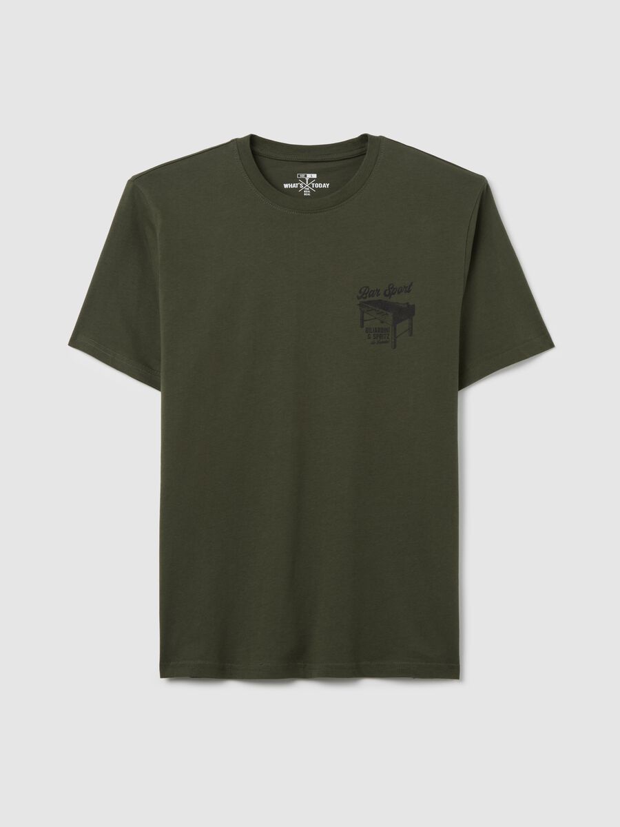 Cotton T-shirt with table football print_4