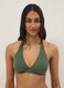 Top bikini elasticizzato verde a triangolo_0