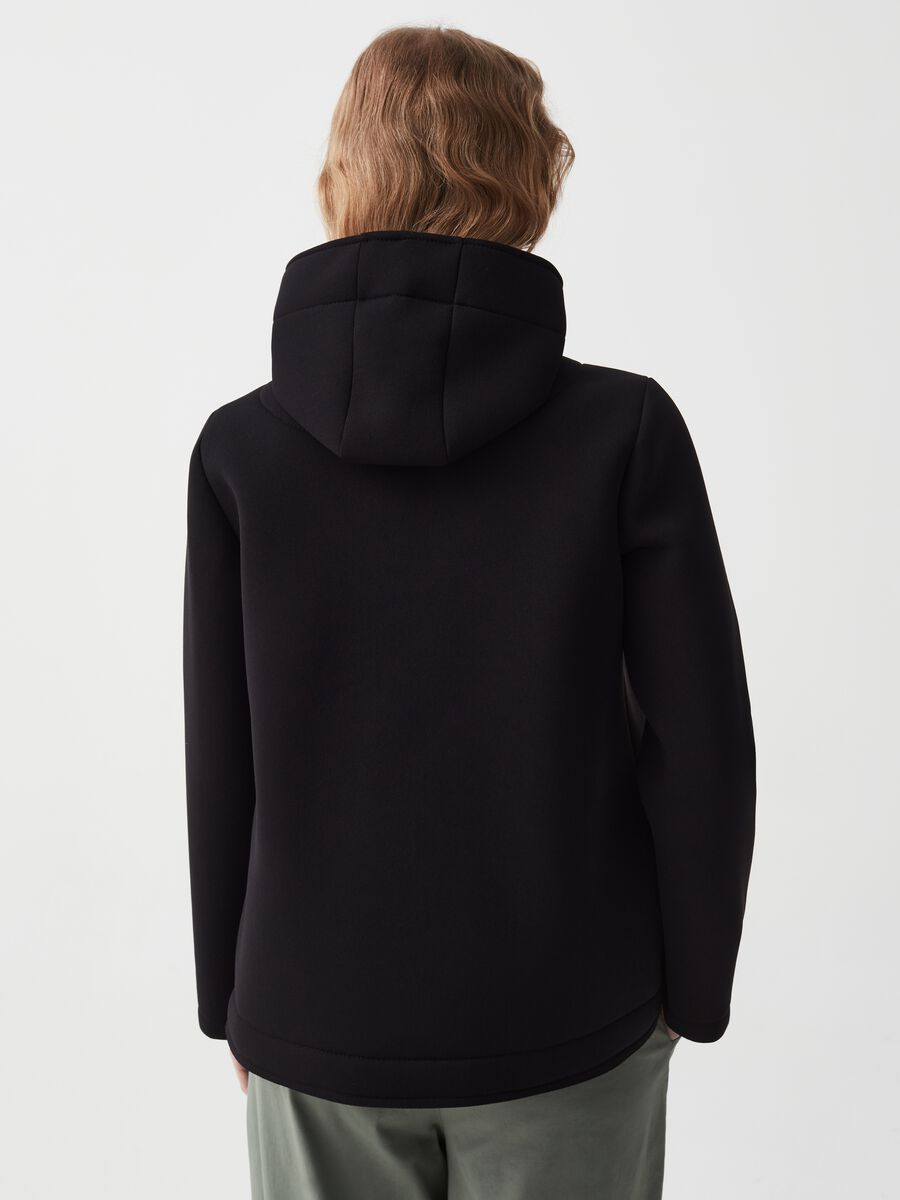 Cropped jacket with hood and zip pockets_2