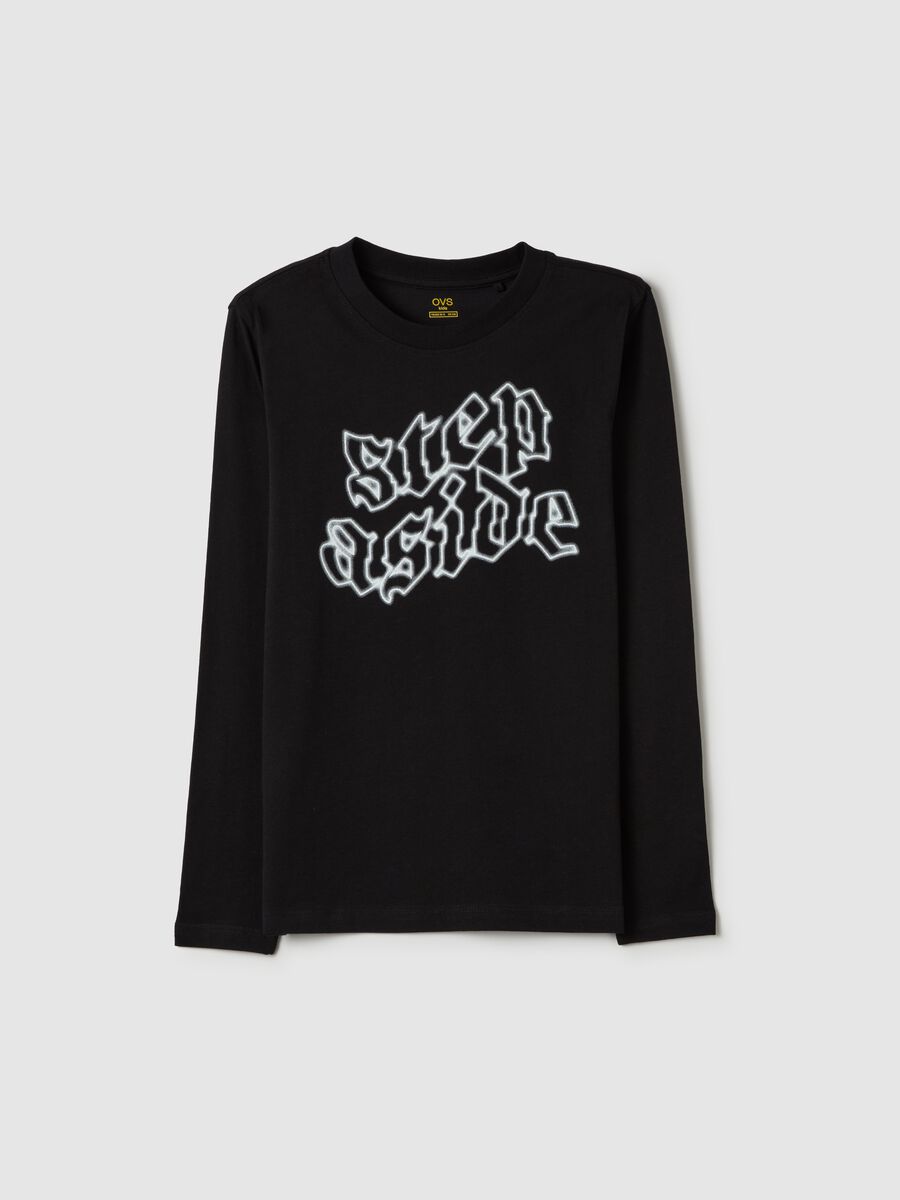 T-shirt with long sleeves and "Step Aside" print_3