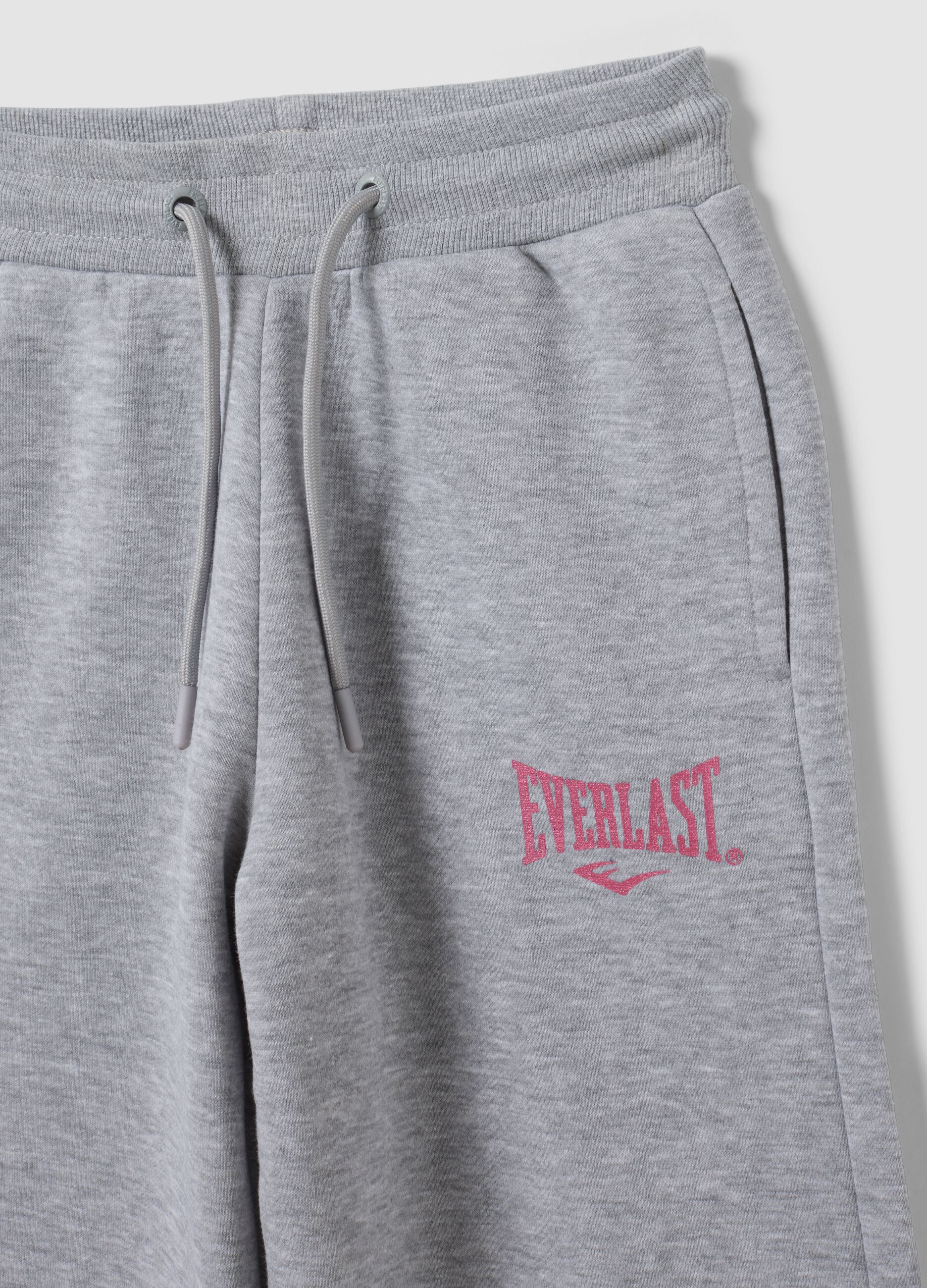 Girls&rsquo; grey cotton-blend regular-fit joggers