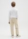 Pantaloni da ragazzo in cotone elasticizzato beige relaxed fit_1