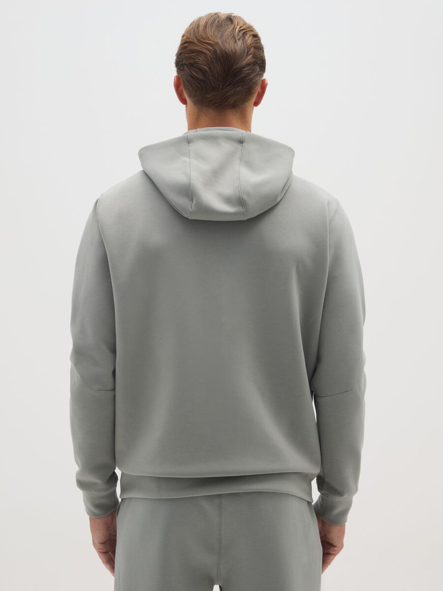 Regular fit grey hoodie with zip_2