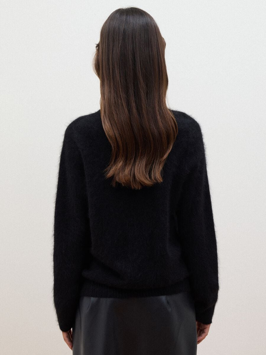 Black crew-neck wool and cashmere blend jumper, oversized fit_3