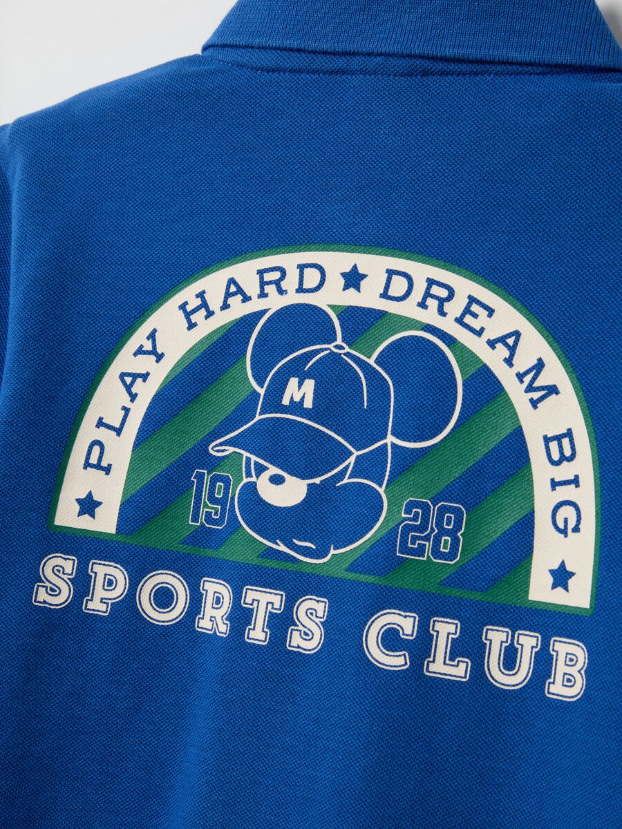 Children's blue polo shirt in pure cotton, regular fit with Disney print_3