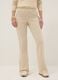 Maternity Beige Flare Trousers in Stretch Cotton_1