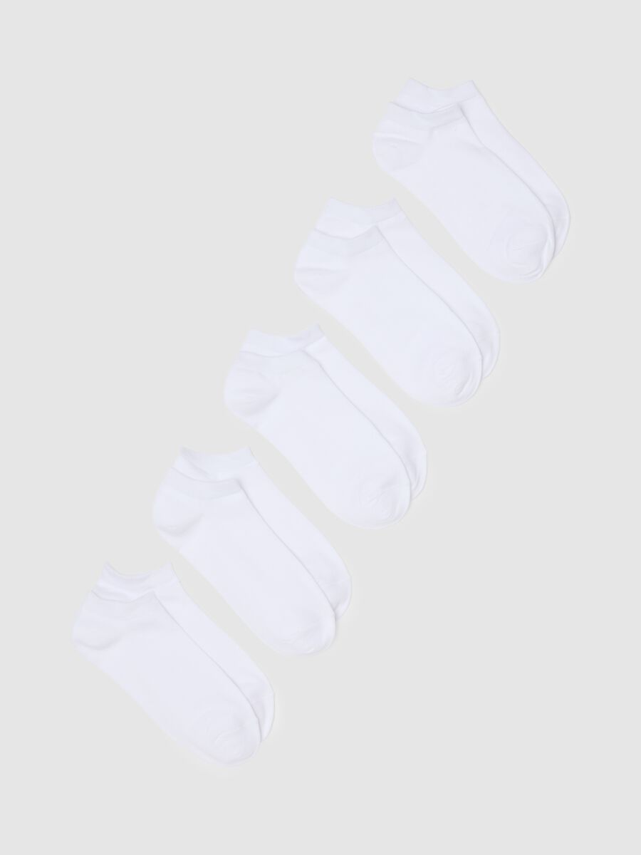 Multipack of white short cotton blend socks with regular fit_0