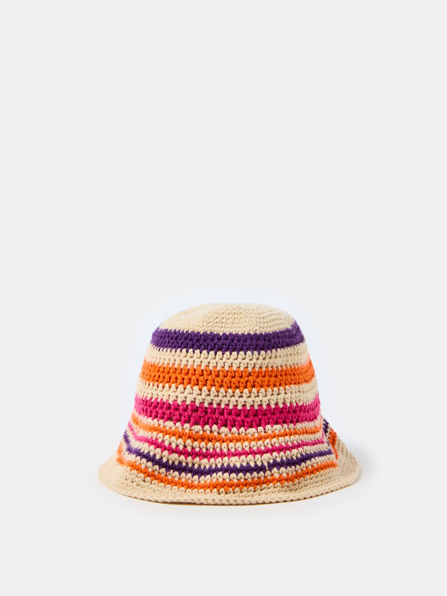 Striped crochet cotton hat_1