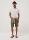 Green linen and cotton-blend five-pocket Bermuda shorts_1