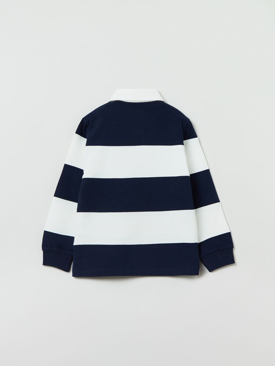 Polo maniche lunghe a righe con patch_1