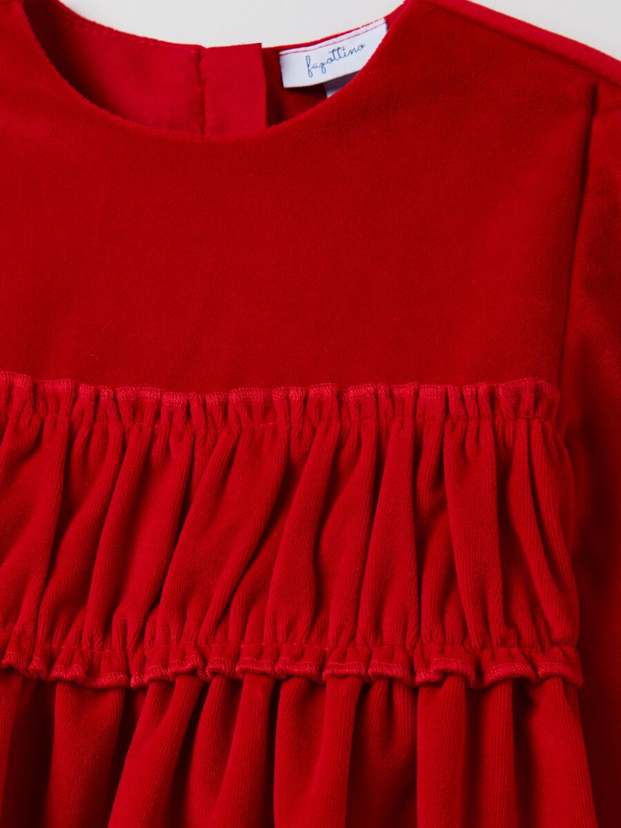 Abito in velour con arricciatura_2