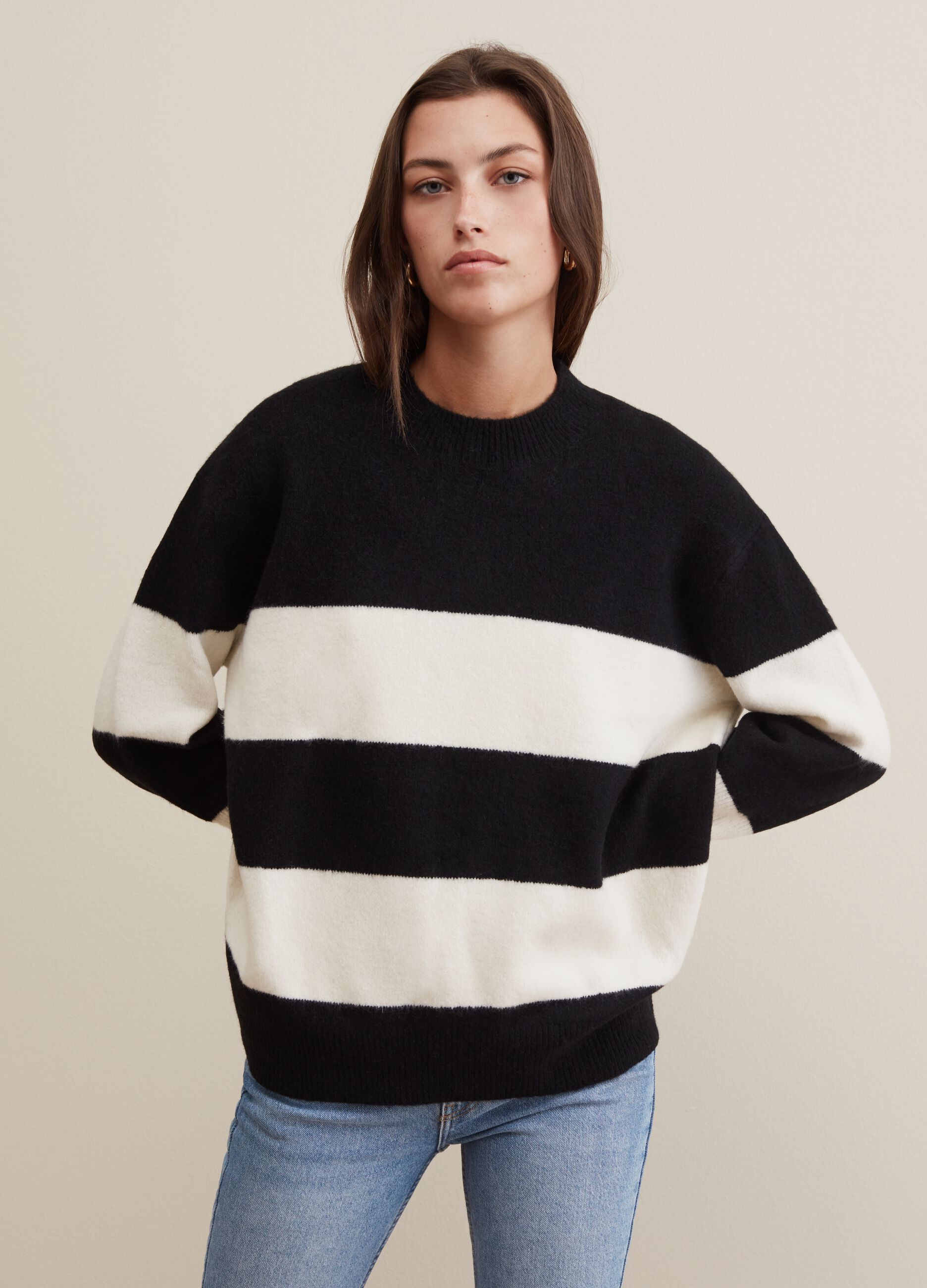 Pullover oversize a righe_3