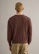 Brown cotton and linen crew neck pullover regular fit_3