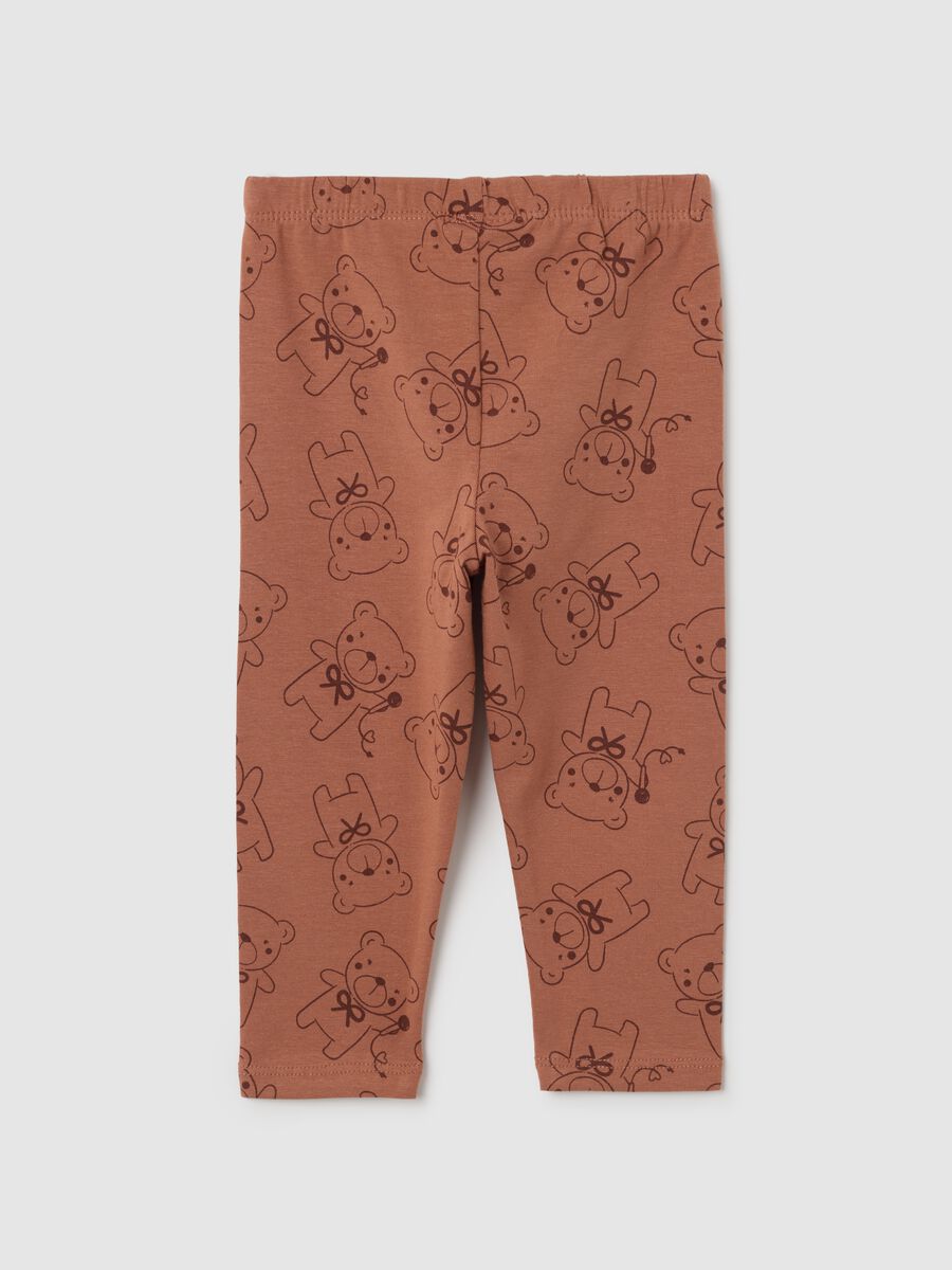 Leggings da neonata in cotone elasticizzato marroni_1