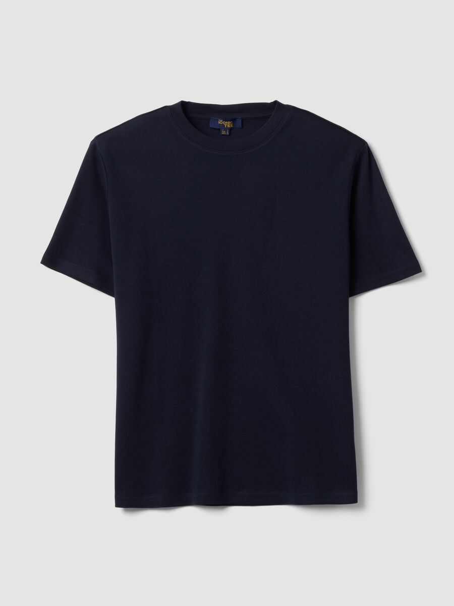 The Iconic Tee blue pure cotton short-sleeve relaxed fit T-shirt_4