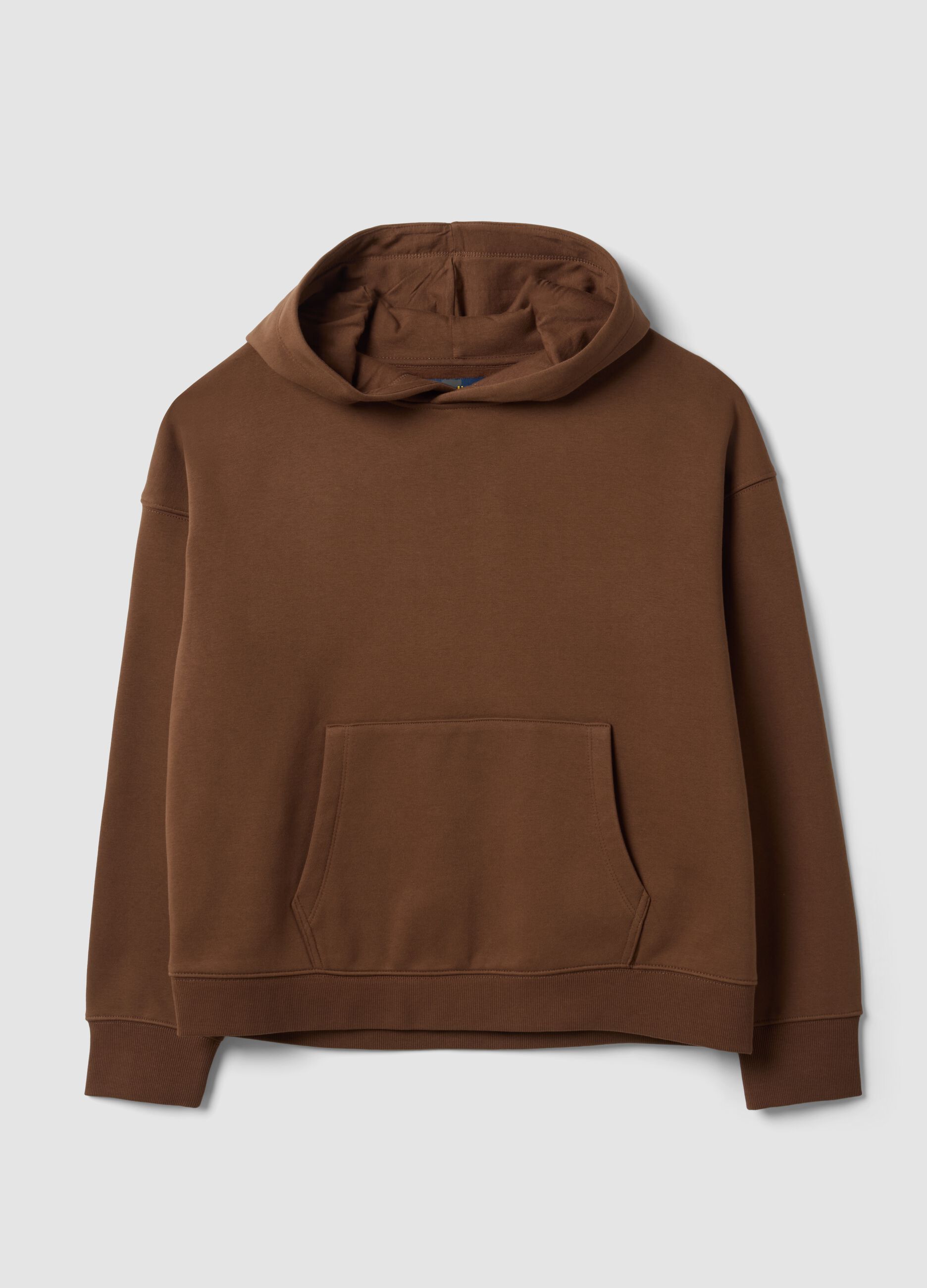 Brown cotton-blend hoodie with a regular fit