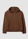 Brown cotton-blend hoodie with a regular fit_4