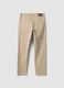Beige regular-fit stretch cotton twill trousers_6