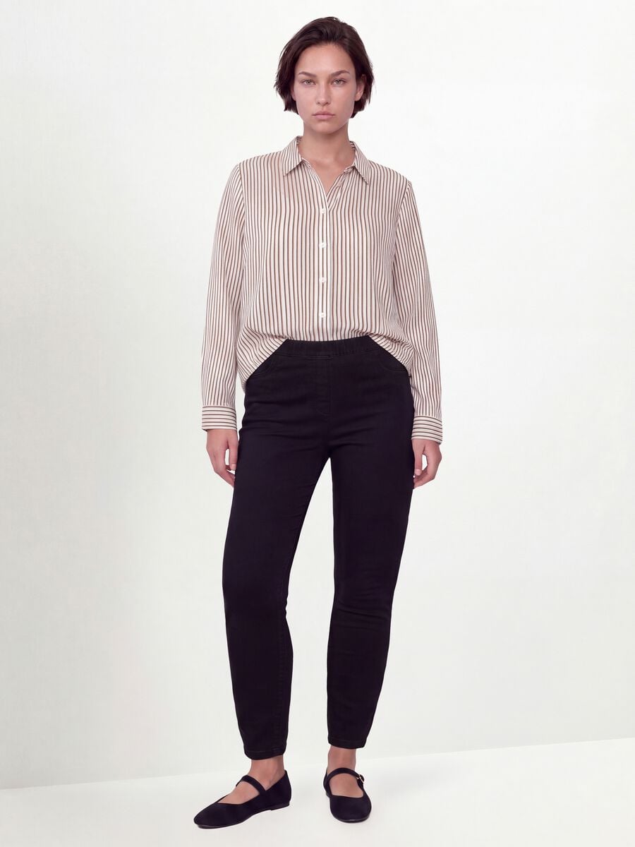 Jeggings neri skinny in cotone e viscosa elasticizzata_0