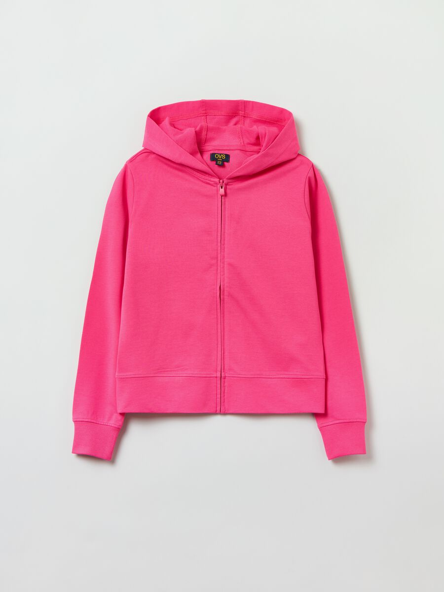 Full-zip in French Terry con cappuccio _0