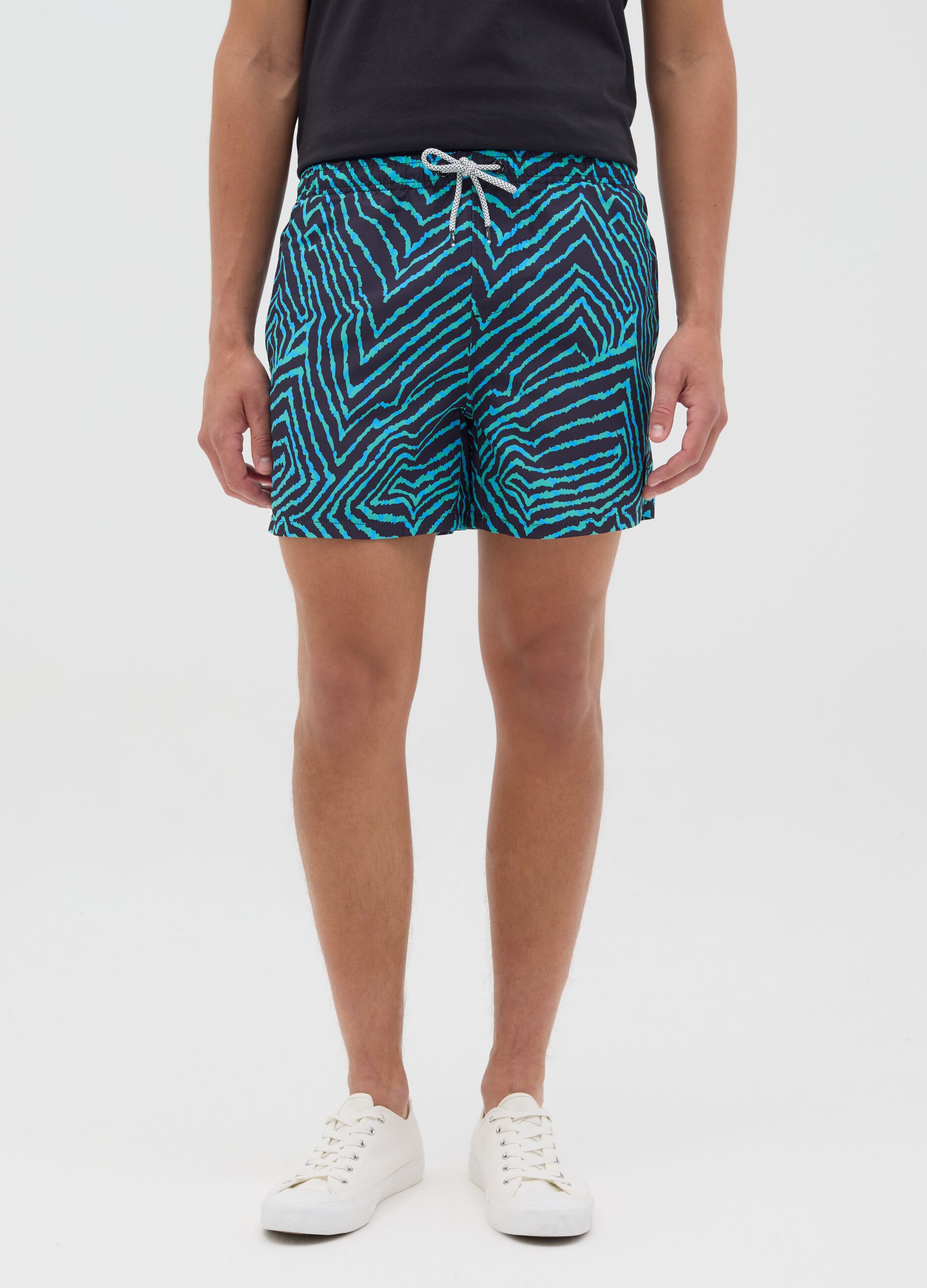 Maui swim shorts with blue abstract print