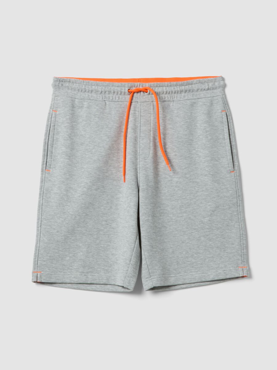 Grey shorts with orange drawstring_4