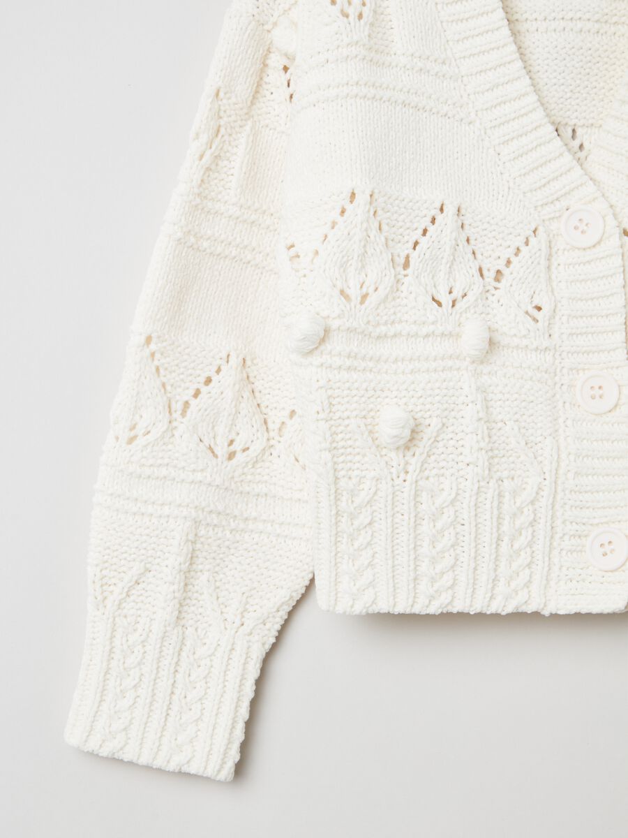 Cardigan in ciniglia con trama traforata_2