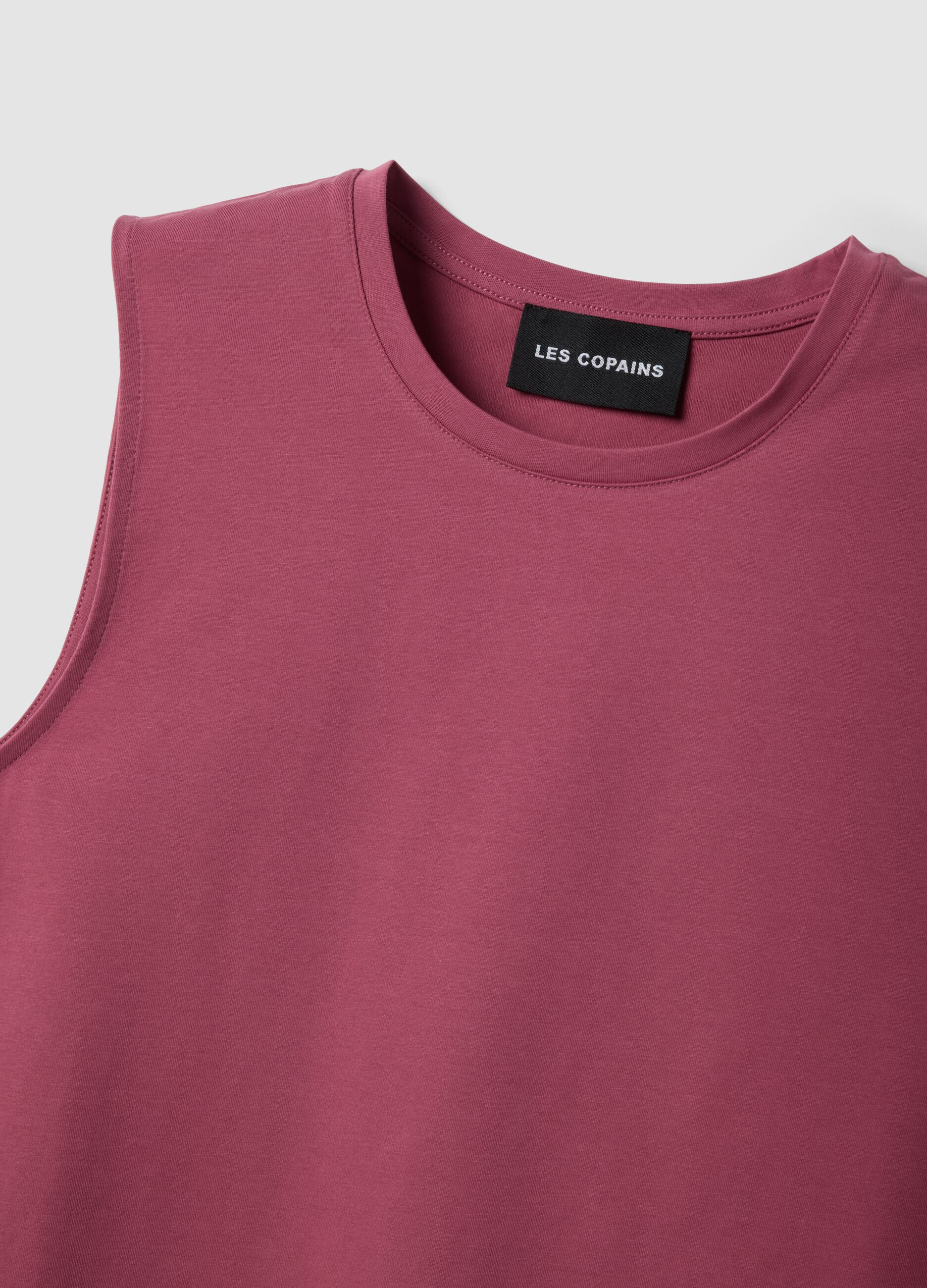 Pink cotton-blend tank top