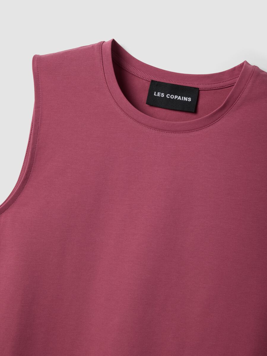 Pink cotton-blend tank top_1