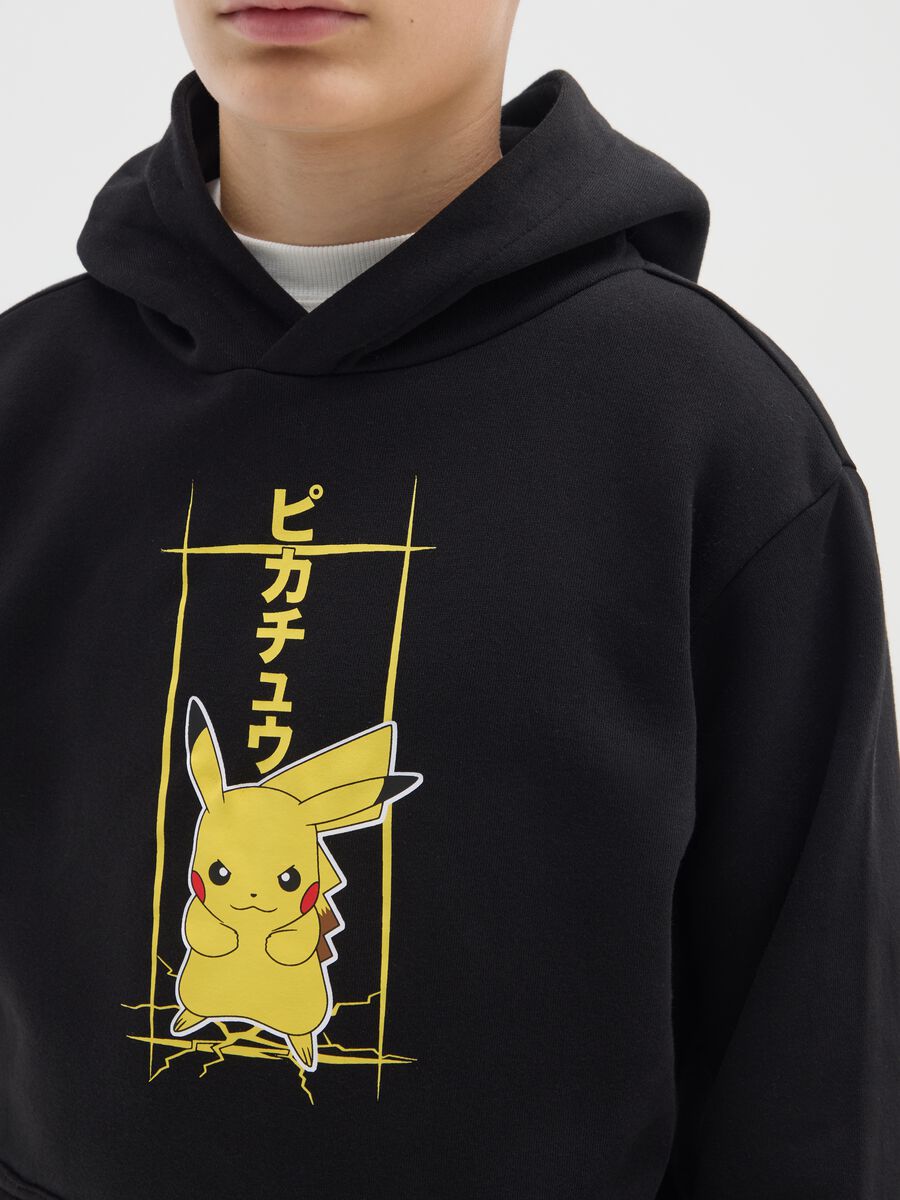 Felpa da bambino in misto cotone nero regular fit_2