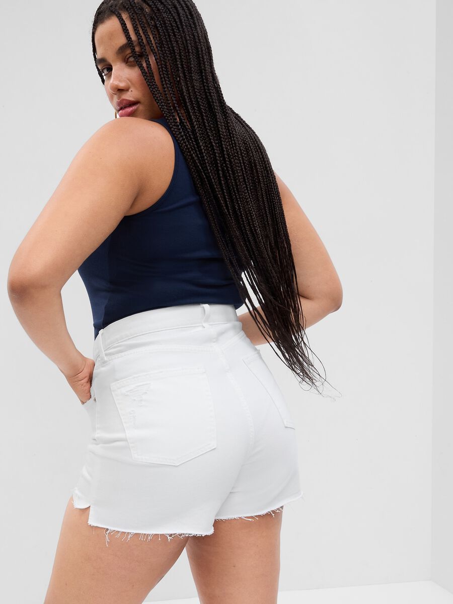 Shorts in denim a vita alta_4