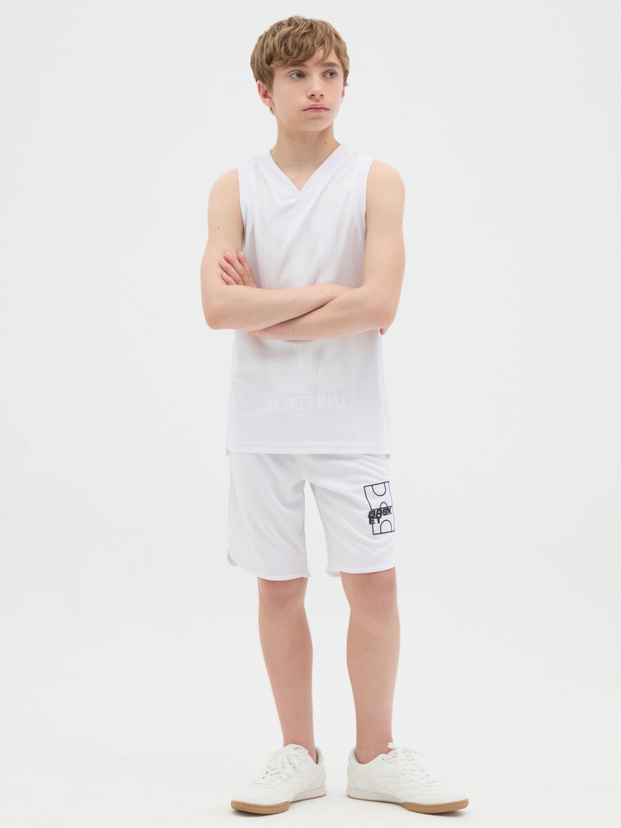Pantaloncini da ragazzo in bianco regular fit_0