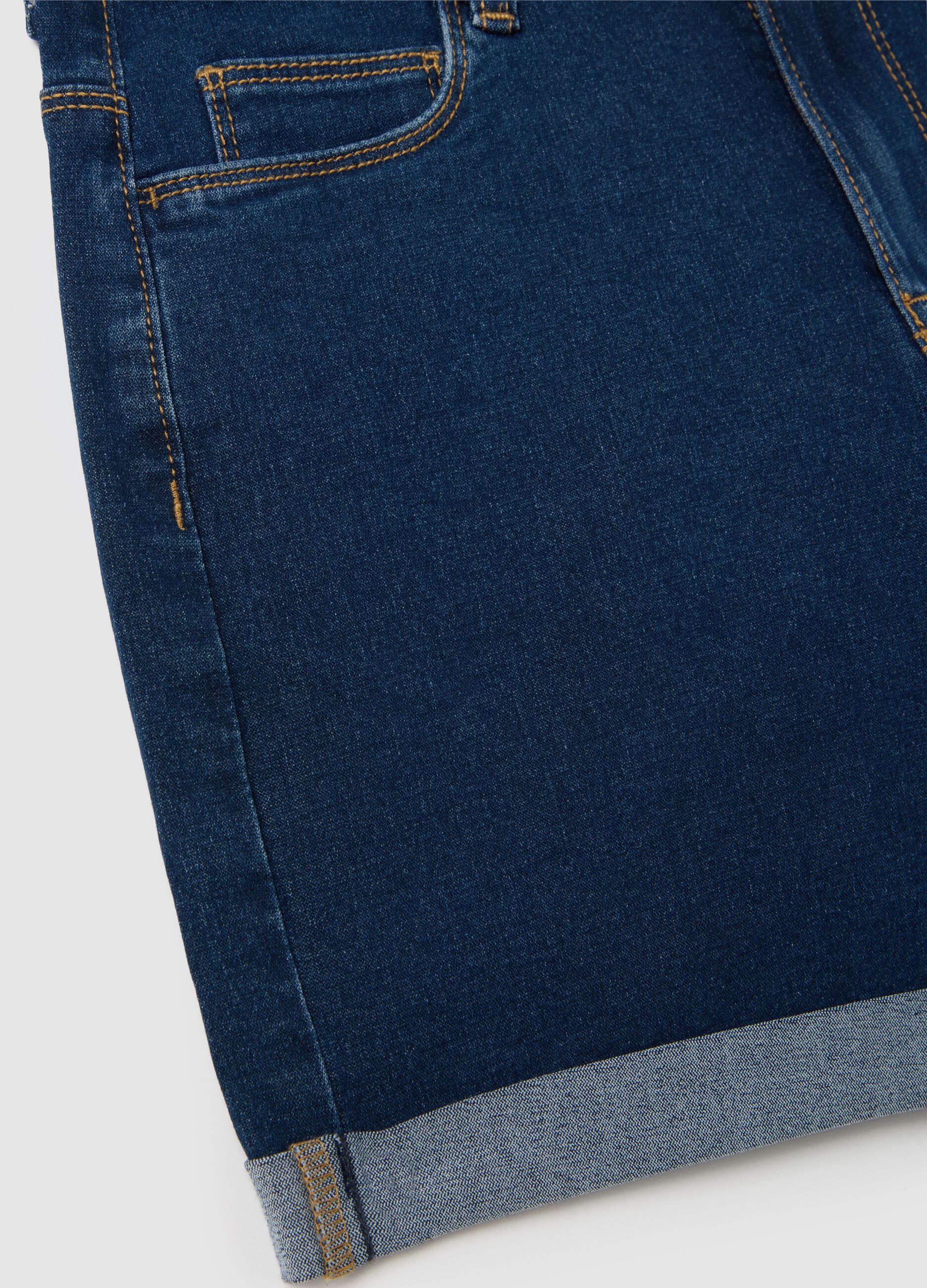 Shorts da donna in denim blu regular fit