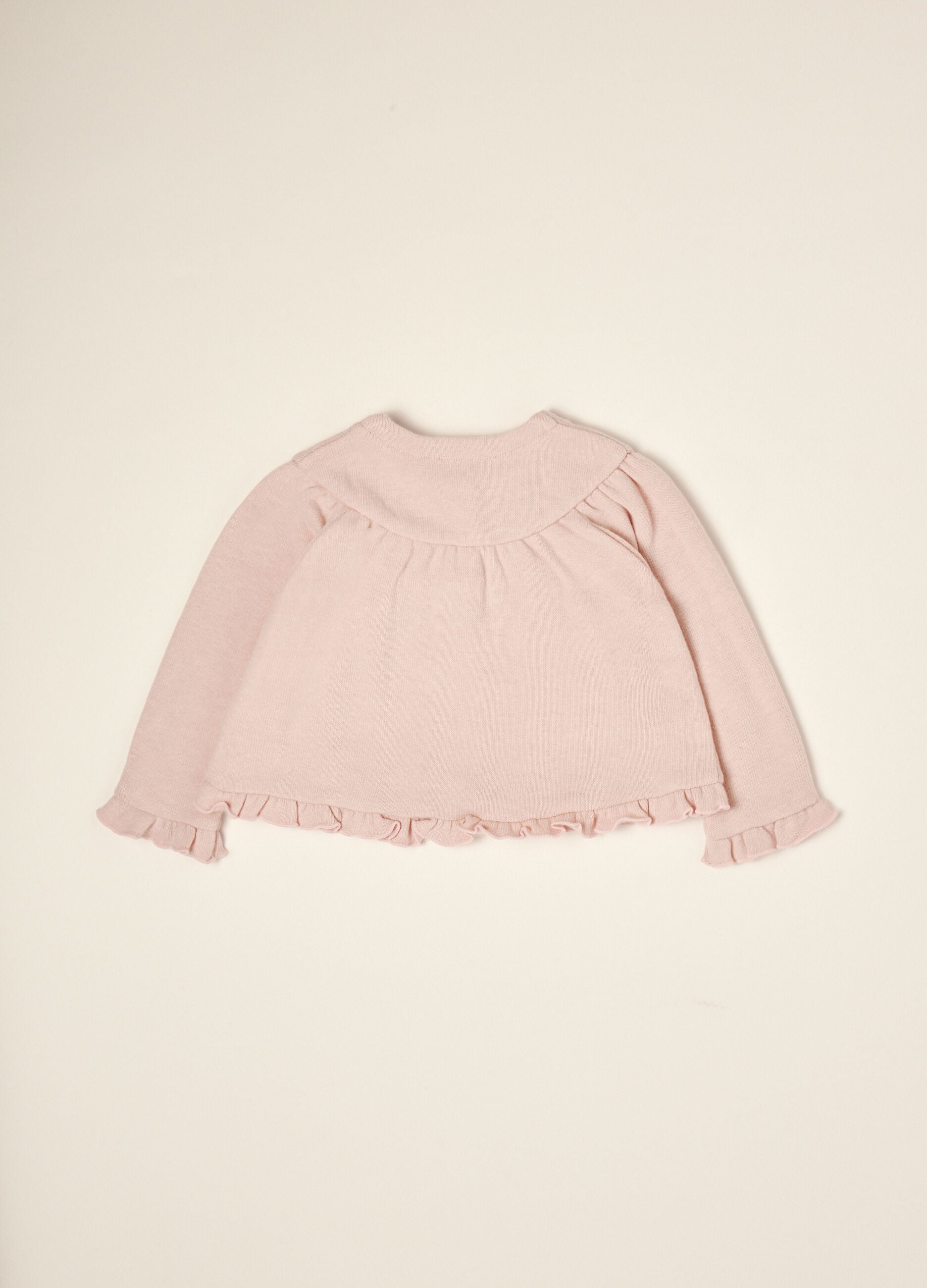 Pink cotton and stretch viscose sweatshirt, regular fit