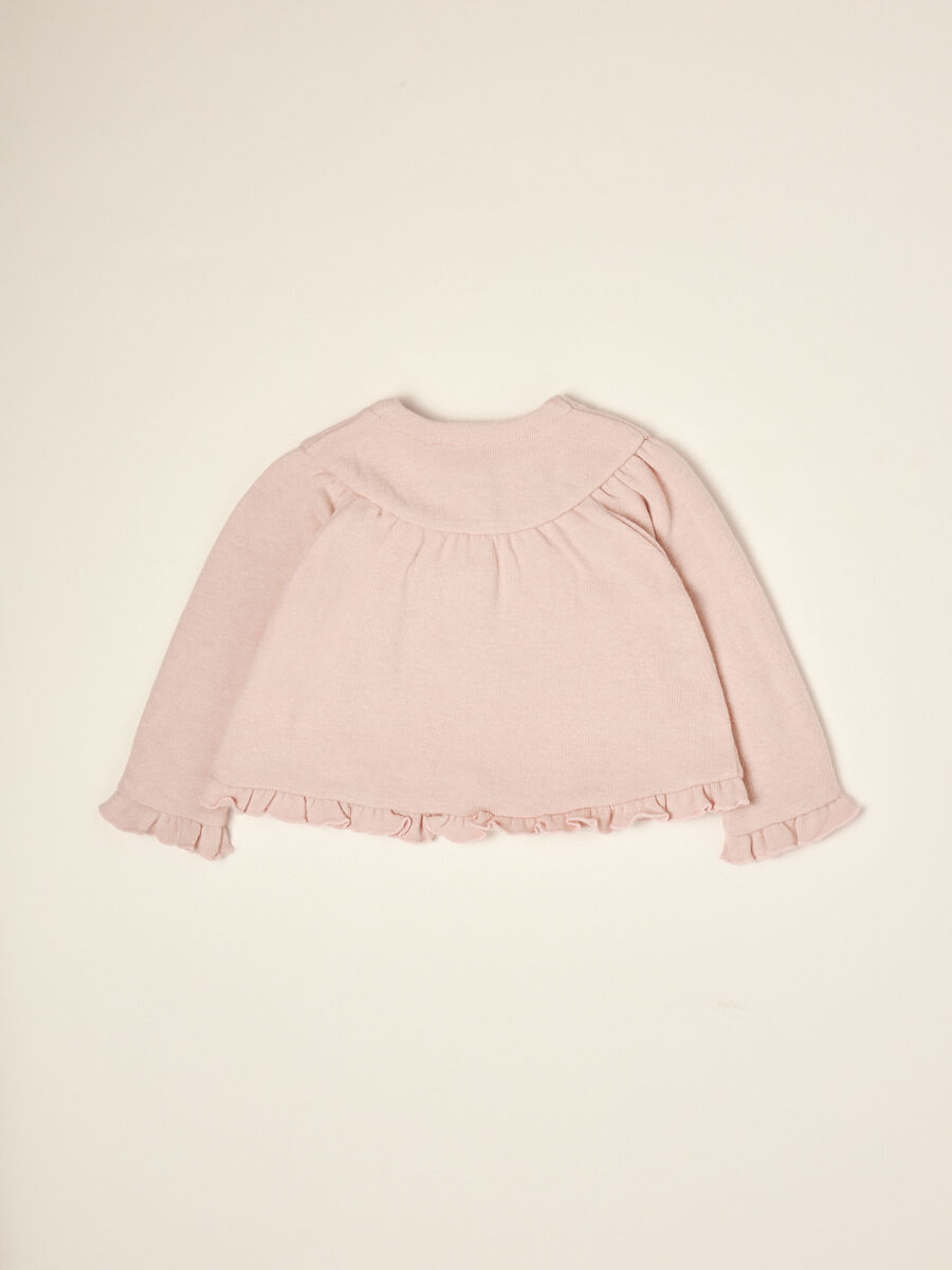 Pink cotton and stretch viscose sweatshirt, regular fit_2