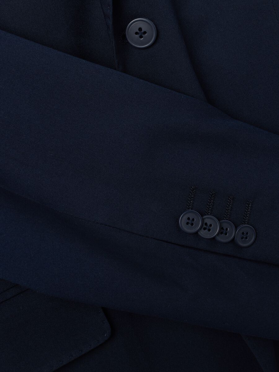 Regular Fit Blue Mixed Jacket_5